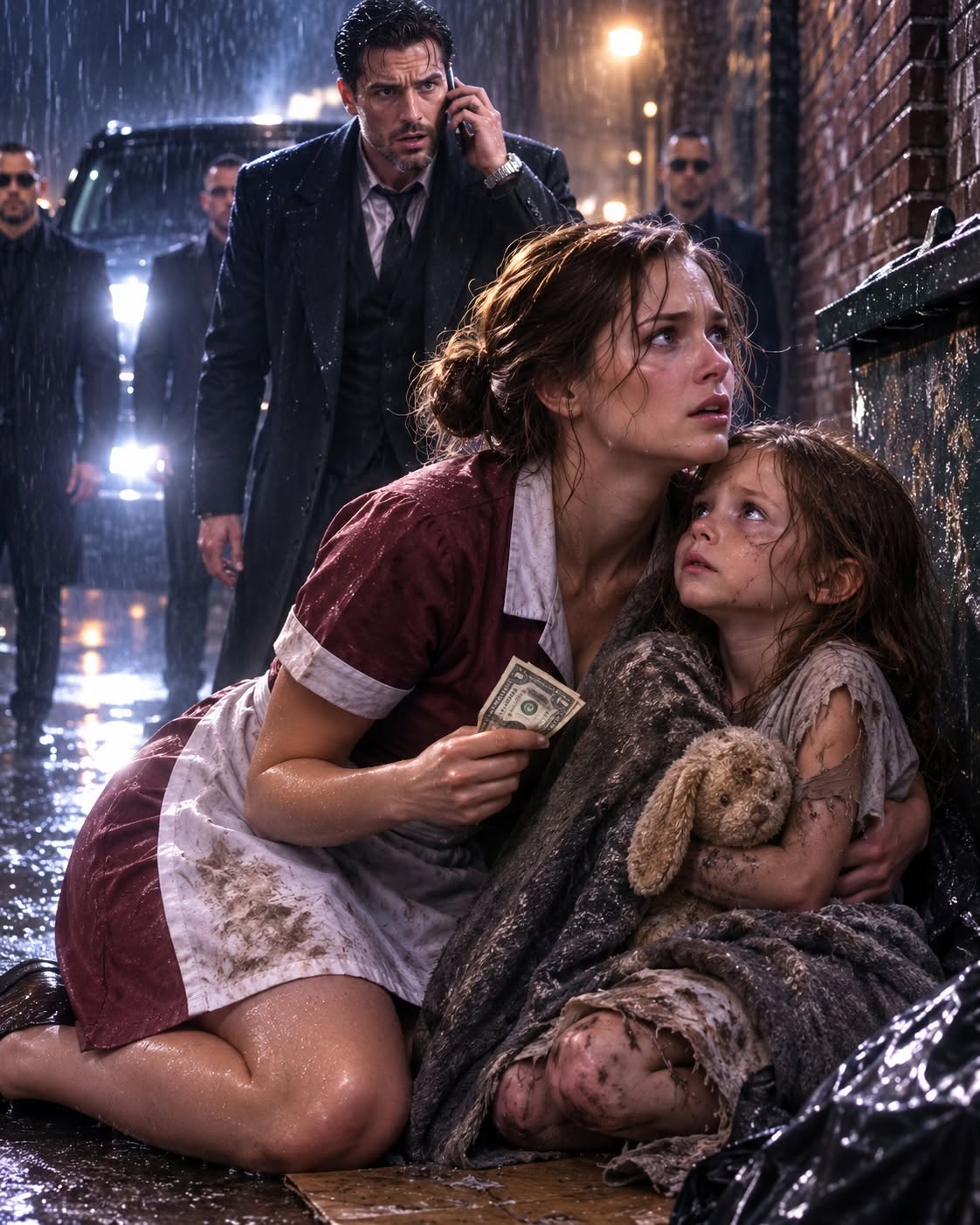 A Broke Waitress Found the Mafia Boss's Dying Daughter in an Alley With Only $9 Left — What She Did Next Changed Both Their Lives Forever