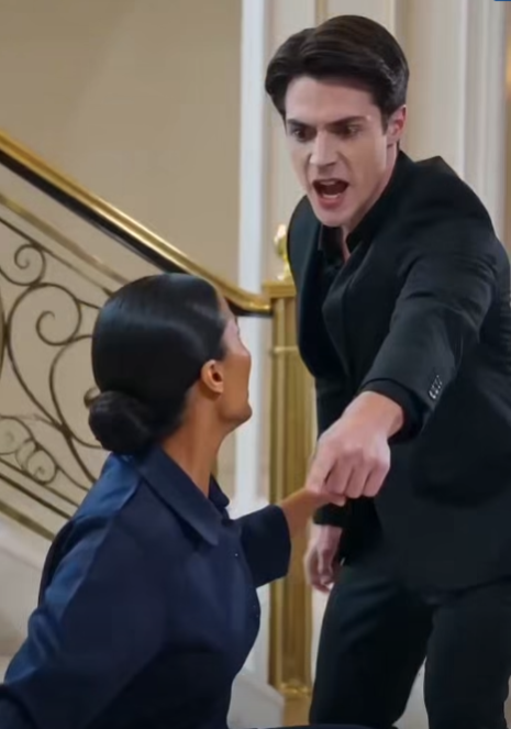 The maid pushed the pregnant woman down the stairs...