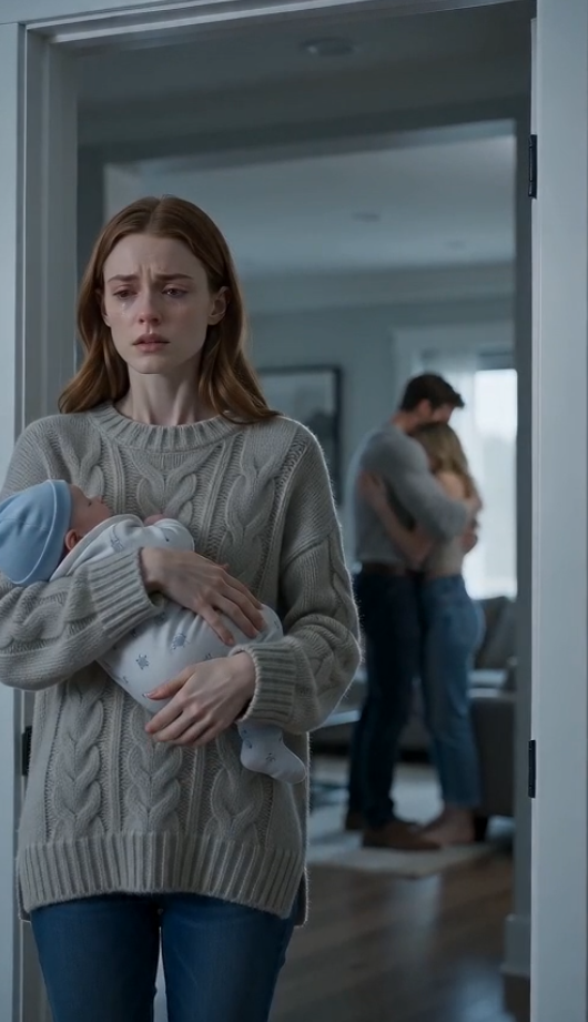 She Walked Out of the House Holding Their Newborn... While Her Husband Could Only Stand There, Tears Streaming Down His Face.