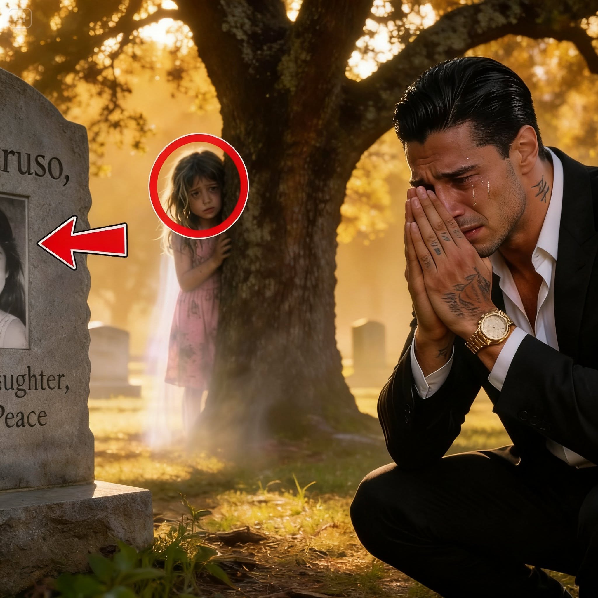 MAFIA BOSS CRIED AT HIS DAUGHTER’S GRAVE—NOT KNOWING SHE WAS ALIVE AND WATCHING FROM BEHIND A TREE