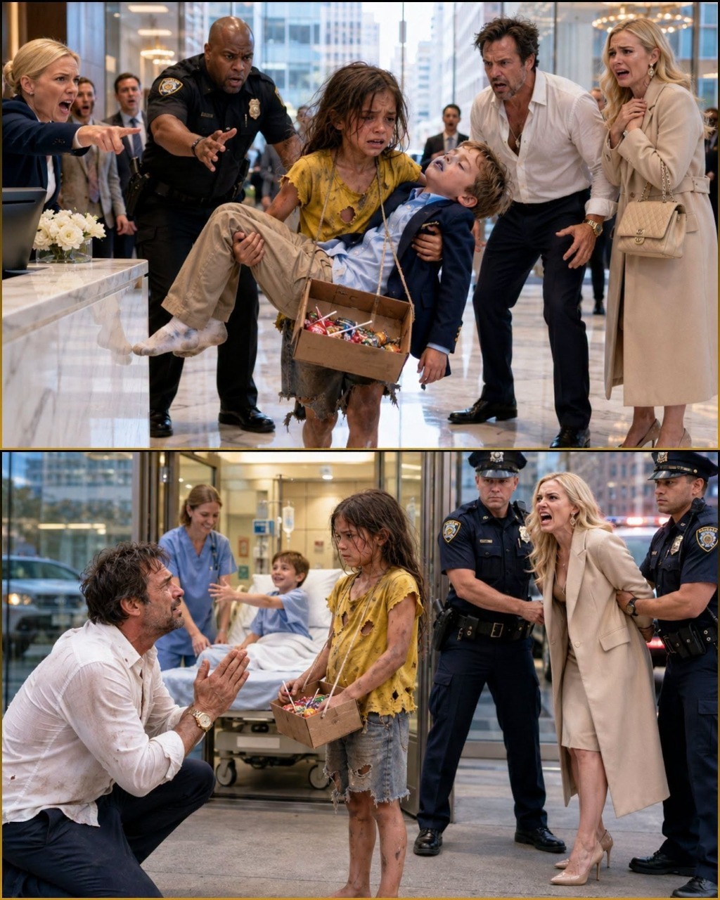 They Called the Barefoot Girl a Kidnapper Until the Billionaire Saw Who Left His Dying Son on the Park Lawn—and Why She Cried Beside Him