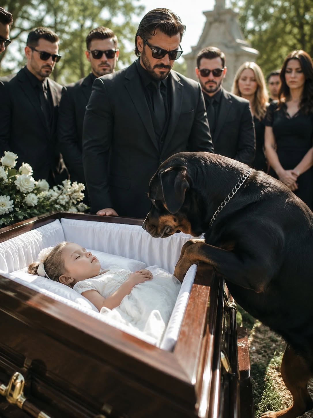9898The Mafia Boss's Dog Refused to Leave the Little Girl's Coffin—Then His Men Discovered the Truth That Changed Everything