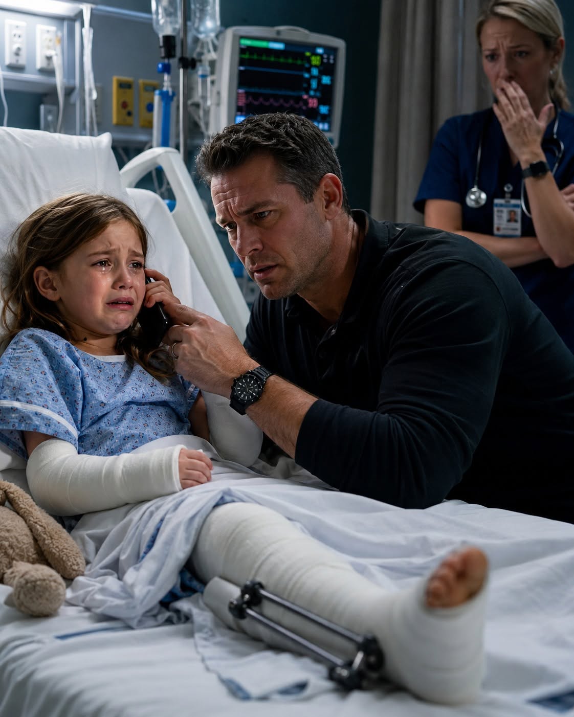 A 9-year-old girl called from the hospital and whispered, “Mom closed the curtain while they were b:eat:ing me.” Her father returned home without saying a word, but her powerful family had no idea that one piece of evidence had survived that night.
