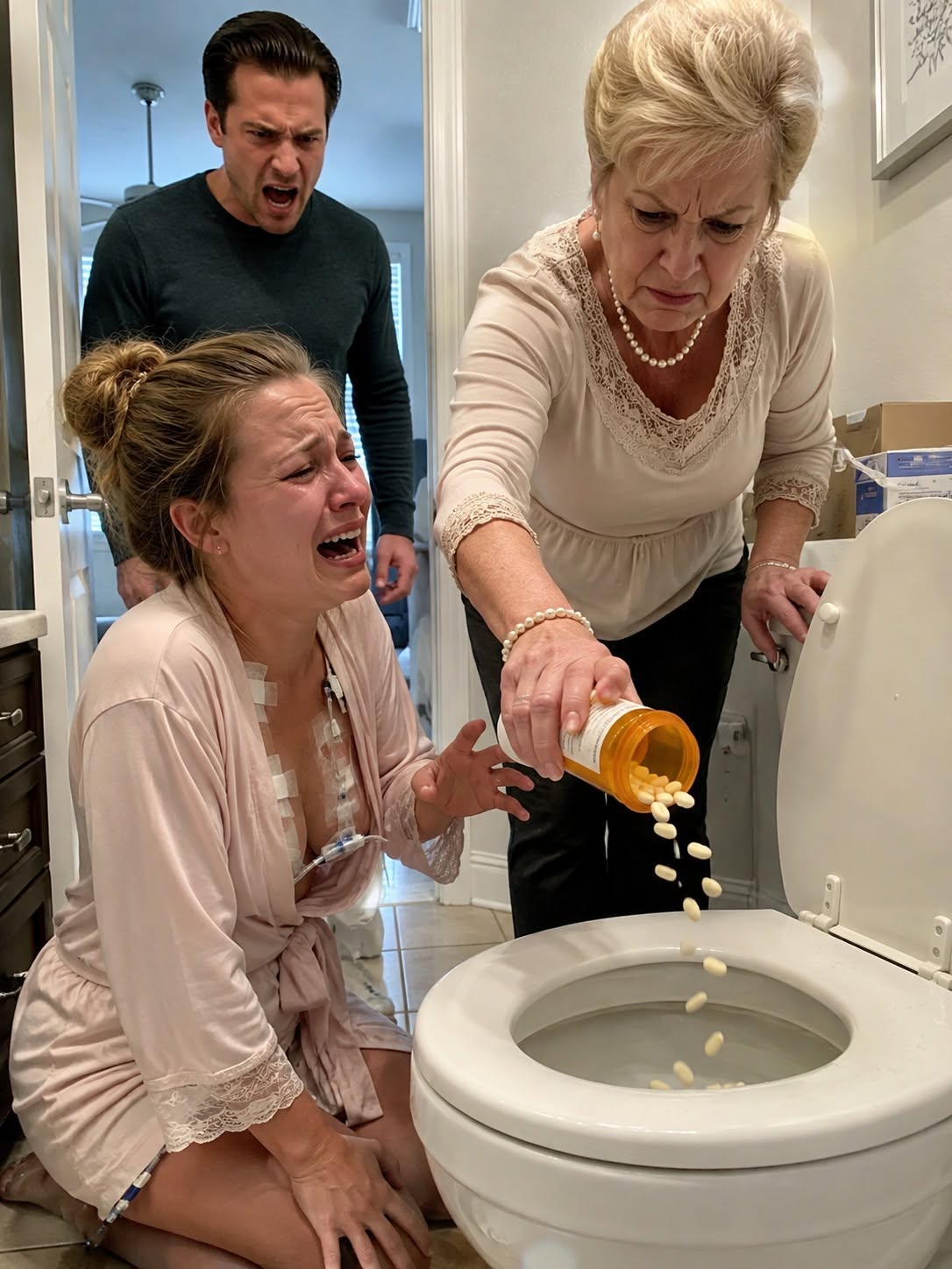 Two weeks after my double mastectomy, my mother-in-law flushed my prescription painkillers down the toilet while my husband stood behind her and called me an addict.