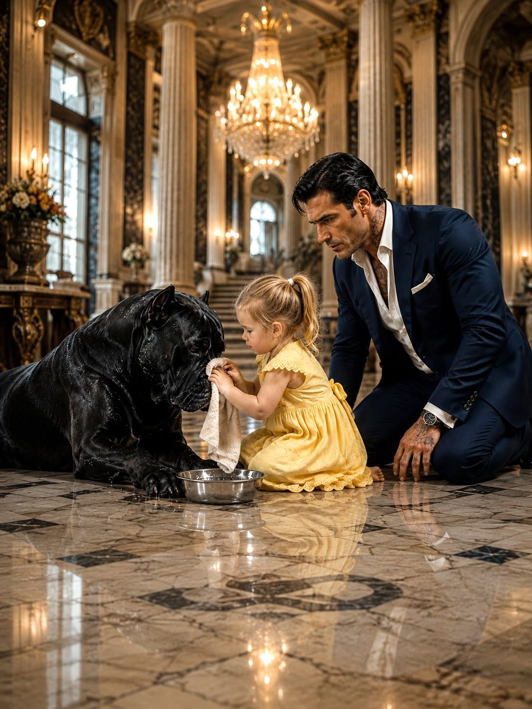 The Maid’s Toddler Washed the Mafia Boss’s Feared Dog—What He Saw Through the Window Changed Him Forever