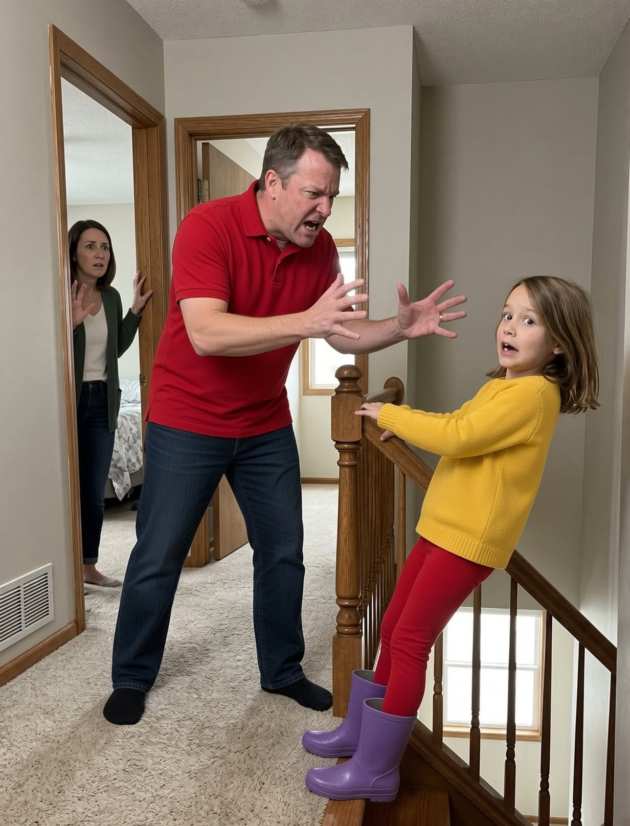 My seven-year-old daughter found my husband and my sister in my bed, and he threw her down the stairs to keep her quiet. When the hospital called, my baby whispered, “Mom, I’m sorry,” then told me they were still home drinking whiskey—because the town’s perfect father and her favorite aunt thought I would shatter before I fought back.