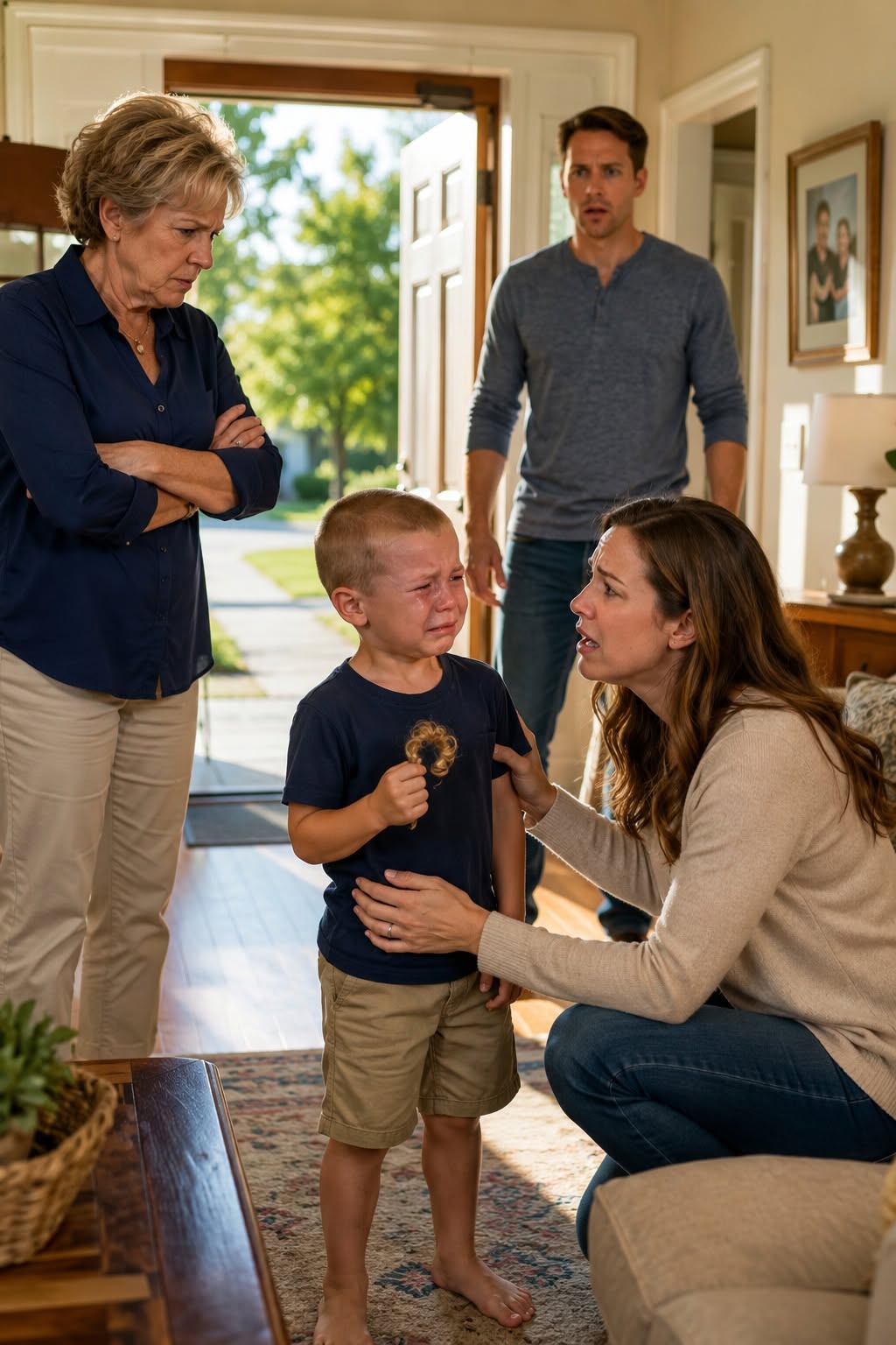 My mother-in-law secretly pulled my five-year-old son out of kindergarten and cut off every one of his golden curls.