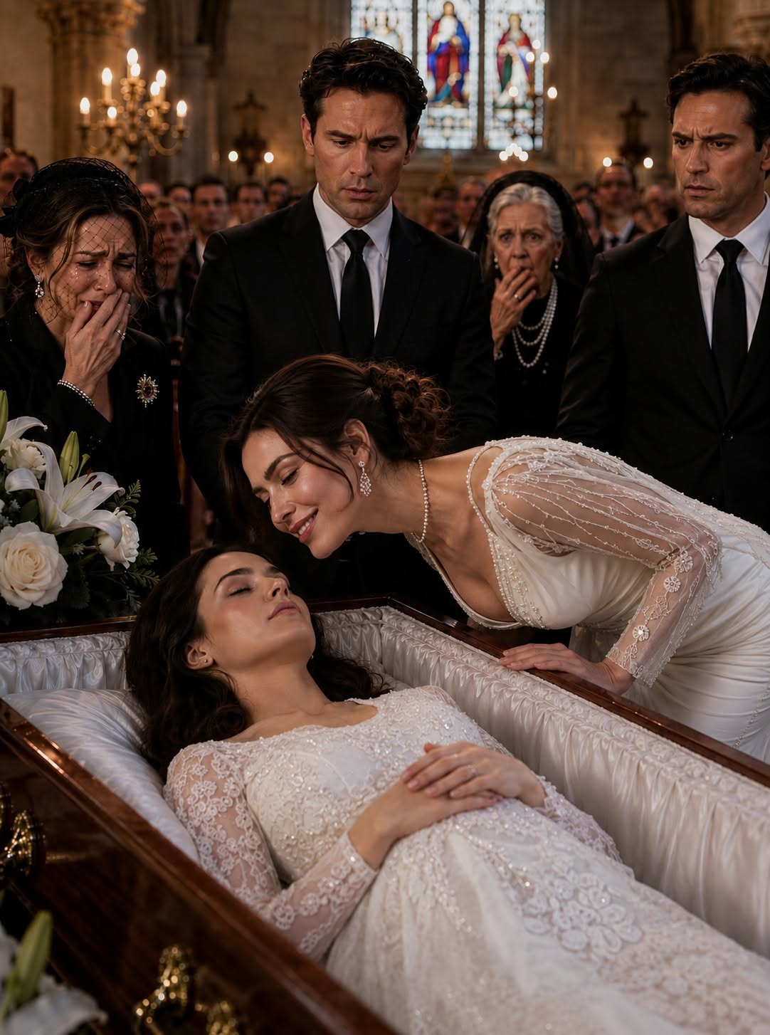 At my daughter's funeral, her husband's mistress leaned into my ear and whispered, “I won.” She thought the coffin marked the end of her victory—until my daughter's attorney interrupted the service, opened a sealed envelope, and revealed a final wish that turned every eye in the church toward them.**