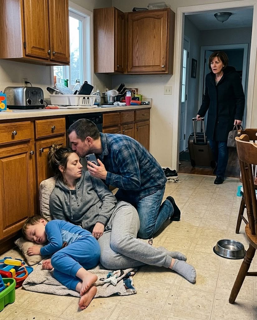 He kissed my forehead and whispered, "It's done, they'll both be gone soon" — not knowing I was still alive on that kitchen floor, and the woman walking in with a suitcase was about to say something that would send him to prison.