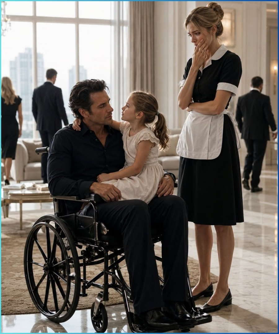 Everyone Abandoned the Paralyzed Crime Boss Until the Maid’s Little Girl Climbed Into His Lap and Said Four Words He Couldn’t Forget