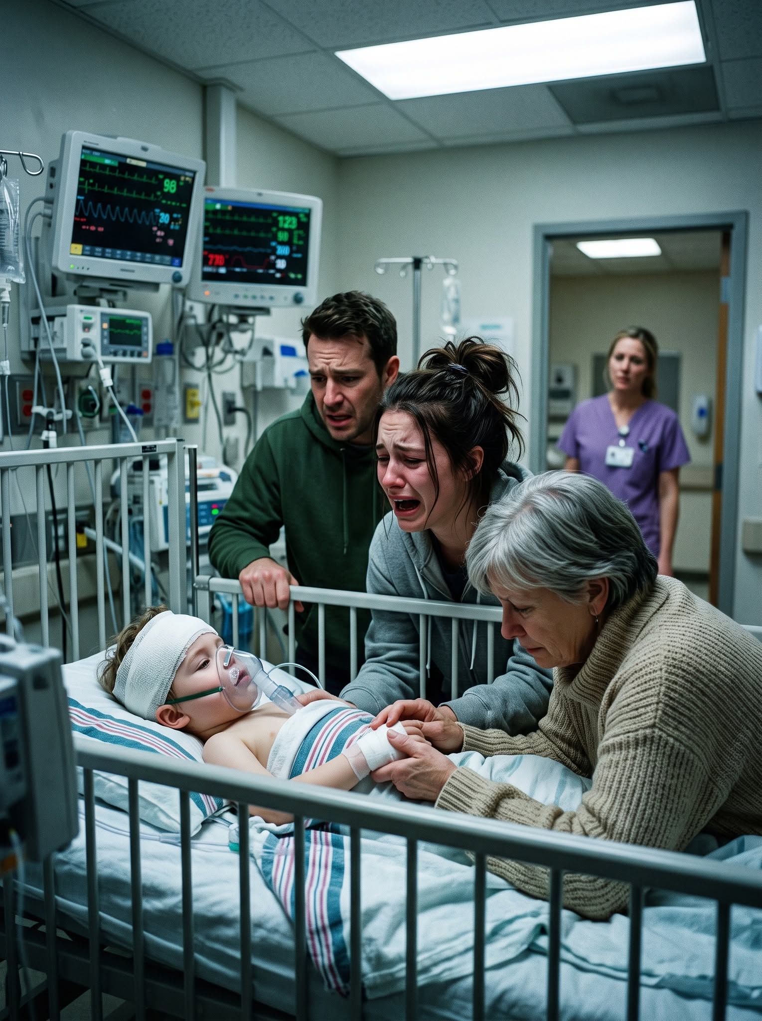 868688My four-year-old daughter was lying in the ICU after a horrifying fall when my parents burst into the hospital and shouted, “That bill wasn't paid. What's the hold up?” When I refused, my mother ripped the oxygen mask from my little girl's face and flung it across the room, saying, “Well, she's gone now. You can come with us.” I still hear those alarms in my sleep.