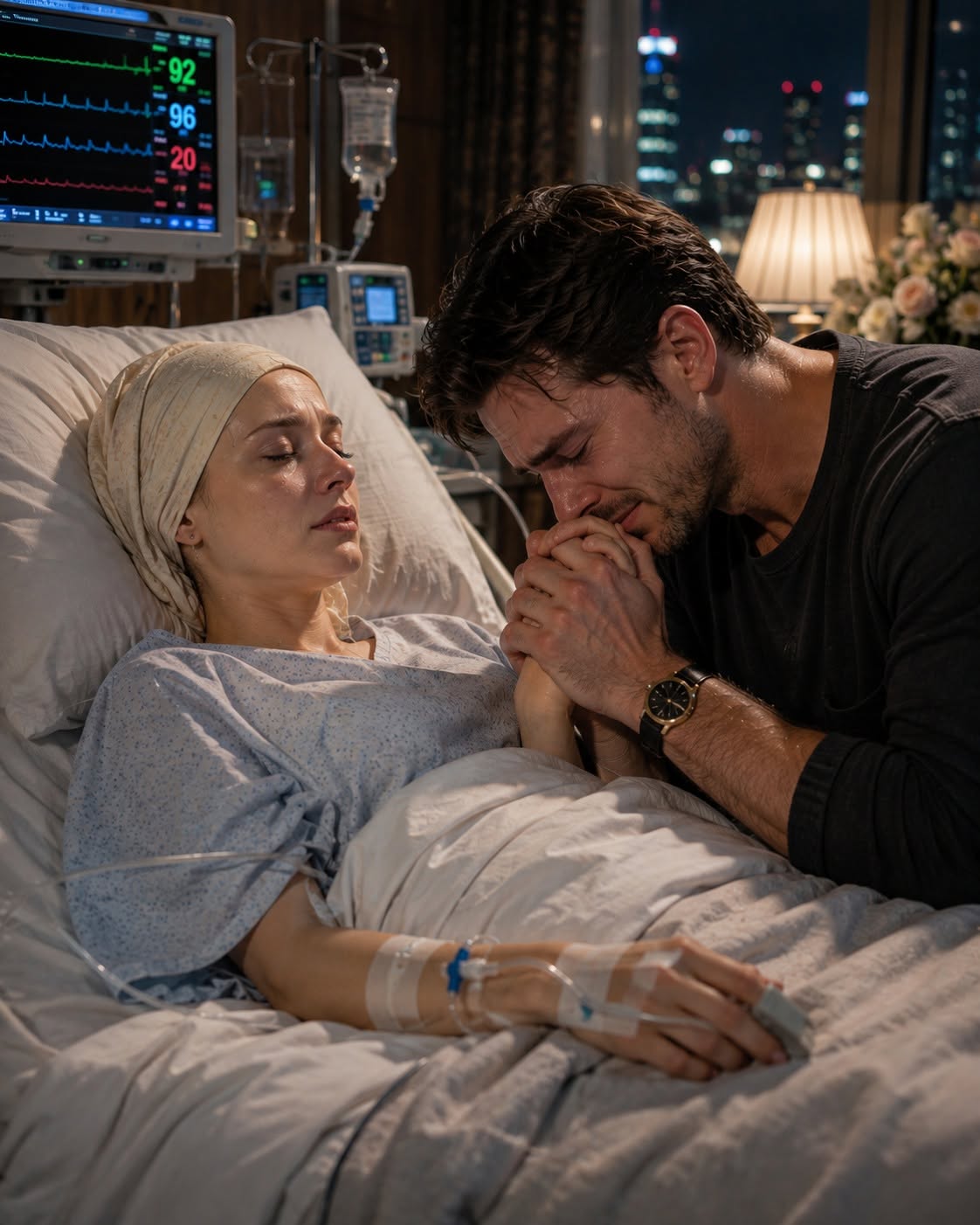 At 2 a.m., a dying billionaire accidentally called a stranger and begged, “Please, don’t let me die alone.” Her boyfriend had vanished the moment doctors gave her the diagnosis, but a widowed father who had never even met her rushed to the hospital. Days later, she offered him $12 million—but when he discovered why she had really made that call, a shocking betrayal worth far more was exposed.