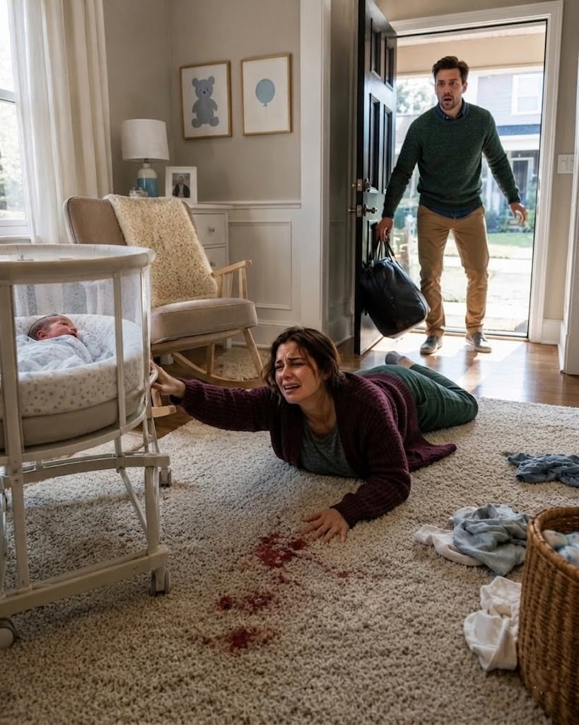 I was bleeding to death on my newborn son’s nursery floor while my husband toasted himself at a luxury mountain resort.l