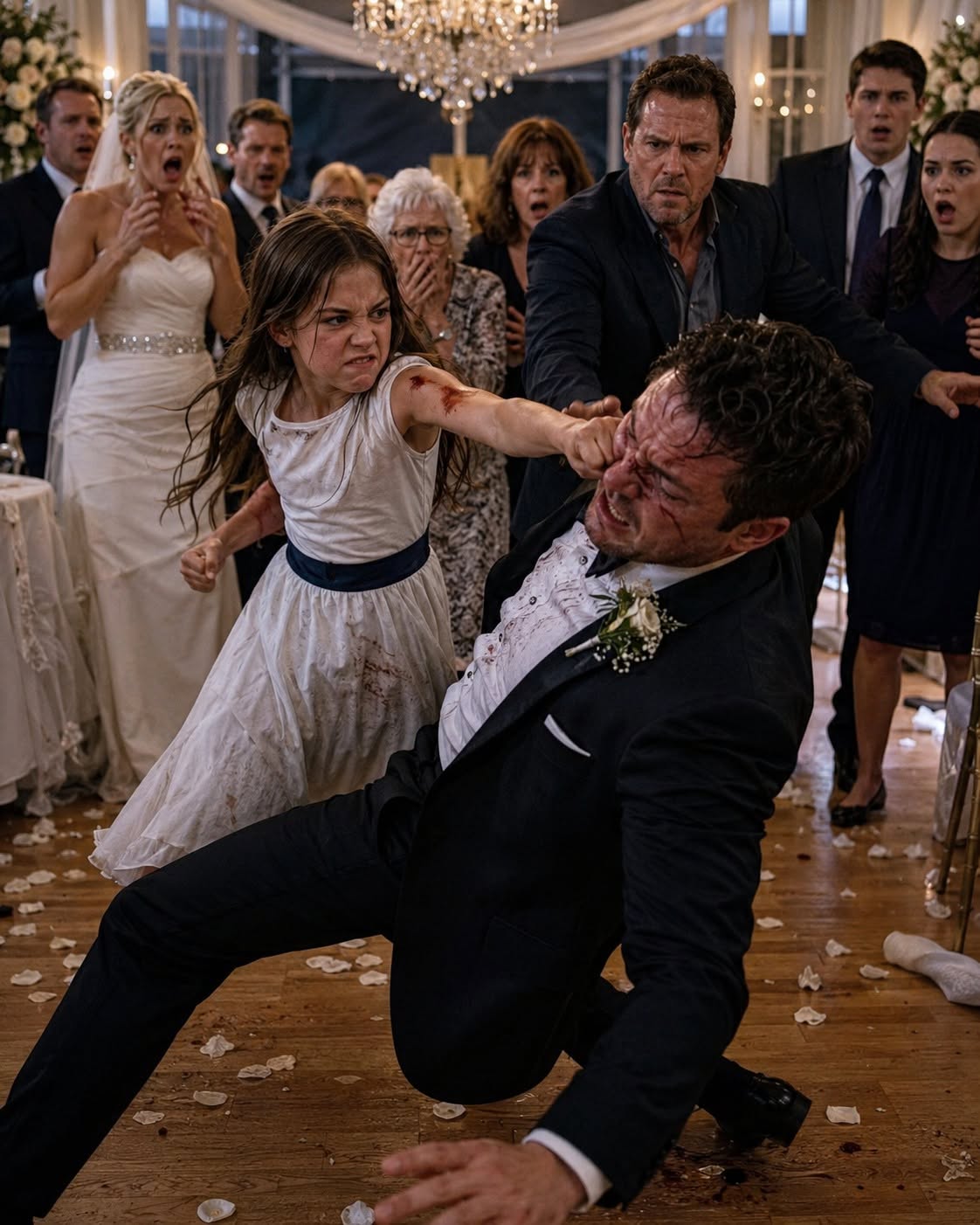 8668At my ex-wife's wedding, my 12-year-old daughter beat the groom unconscious in front of everyone. They called her dangerous and wanted her charged. I flew home from Germany, asked for her side, and she showed me the photos that made the groom's father go pale.