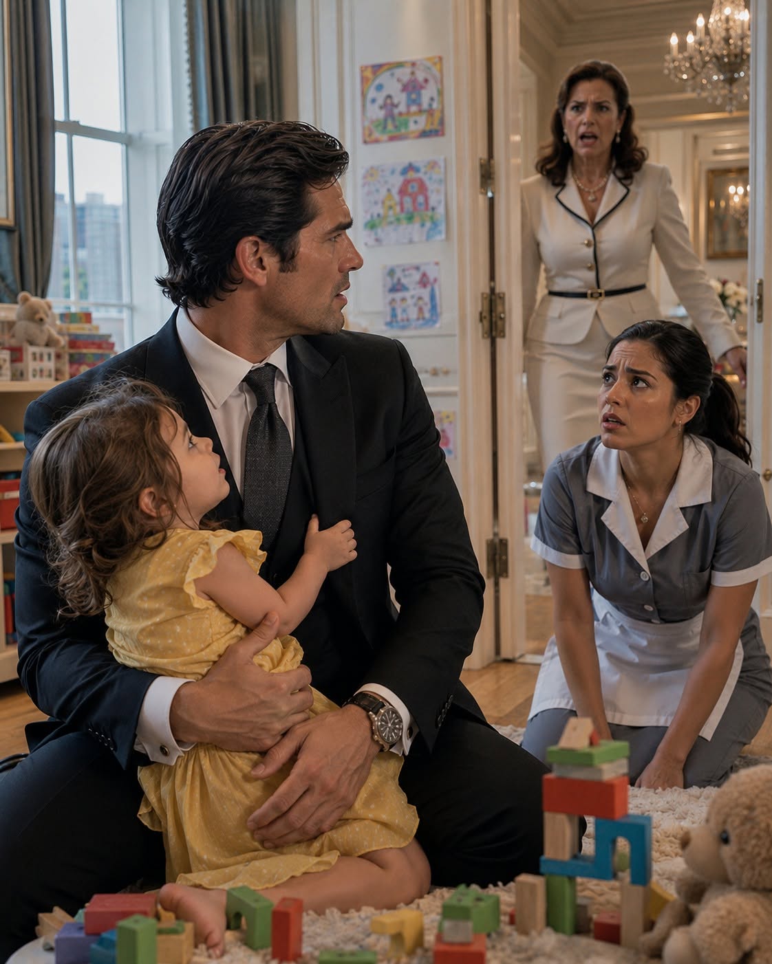 My housekeeper’s three-year-old daughter climbed onto my chest while I slept, and her mother came running across my lawn convinced I would fire her on the spot. Instead, that fearless little girl exposed how empty my billionaire life had become—and by the next morning, I was canceling meetings for a child I’d barely known twenty-four hours.