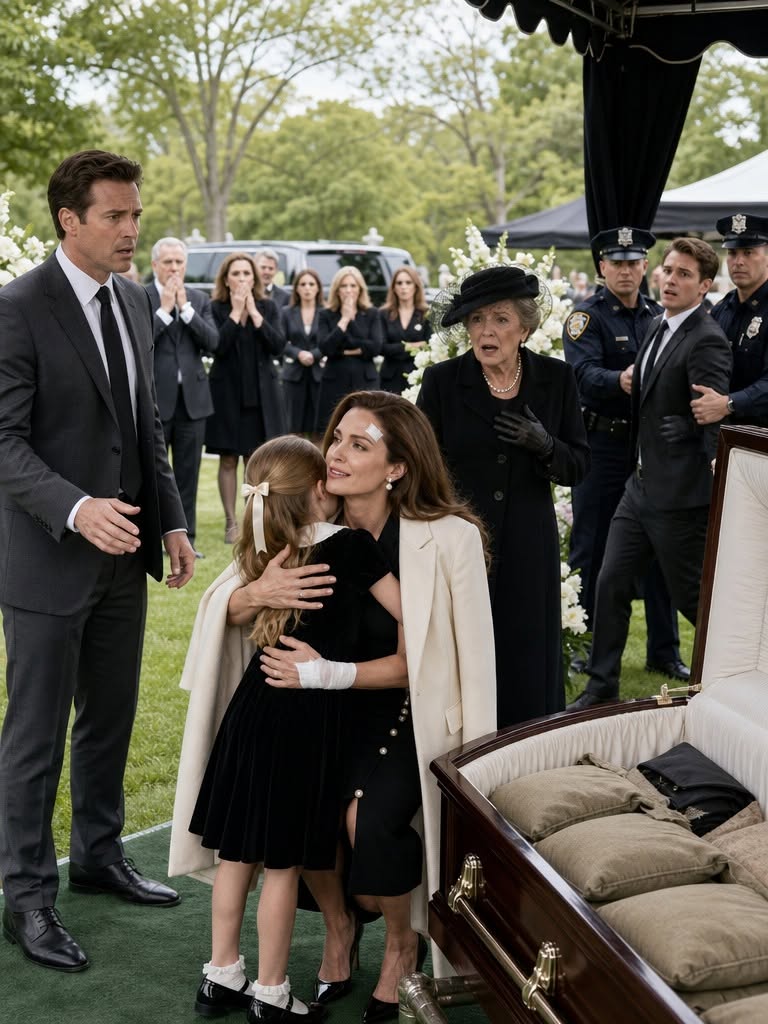 At My Wife’s Funeral, My Mother Hugged the Closed Casket and Cried, “She Was Like My Own Daughter.” But Our 10-Year-Old Whispered, “Dad, Uncle Nolan Has Mom’s Bracelet.” As the Casket Began to Lower, a Familiar Voice Called Out…