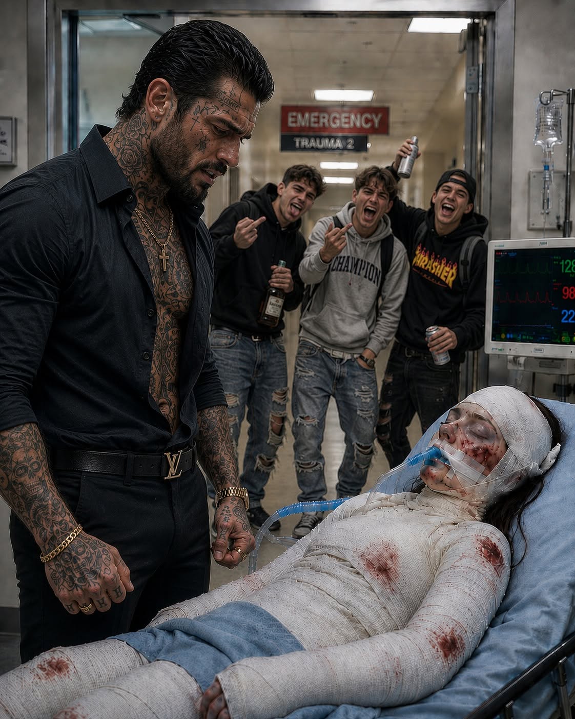 Three privileged college boys shattered my nineteen-year-old daughter’s jaw in six places, then laughed because they believed their families could buy her silence. What they didn’t know was that the quiet father standing beside her hospital bed was once the most feared anonymous mafia boss on the East Coast—and they had just dragged me out of retirement.