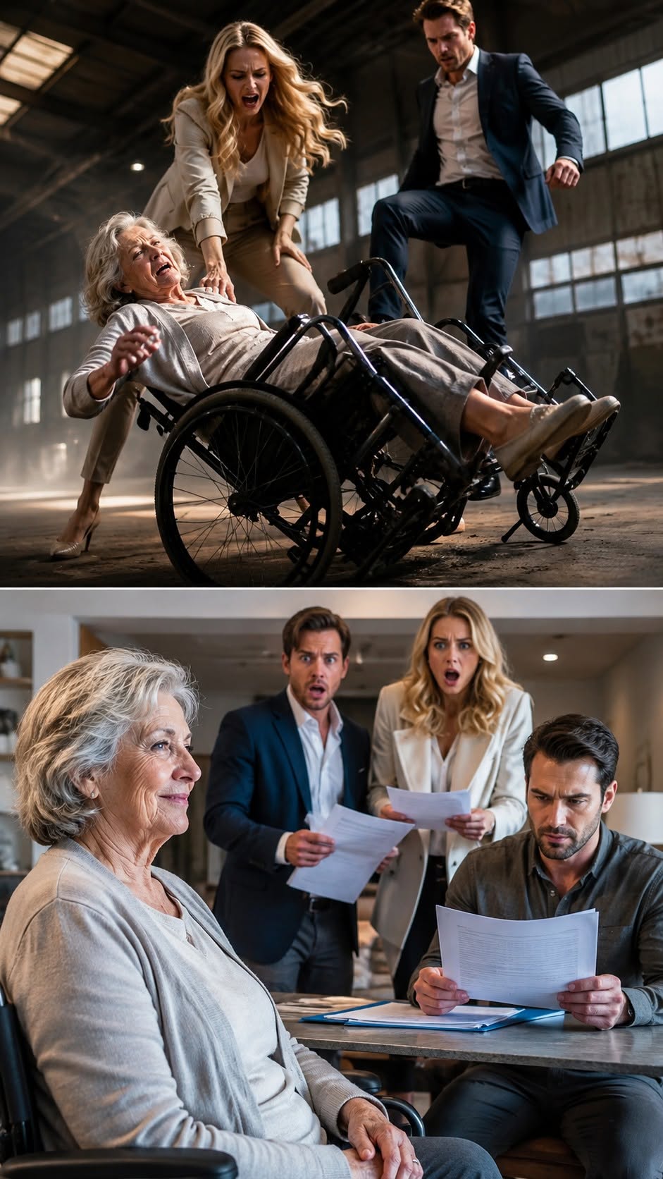 My daughter tipped my wheelchair backward onto the freezing warehouse floor and laughed, “Since your bank account hit zero, you can starve in the dark.” I stayed silent while she and my eldest son chained the door behind them. They thought they had abandoned a penniless cripple. What they didn’t know was that my youngest son would find me—and I was still holding the key to a $100 million secret.
