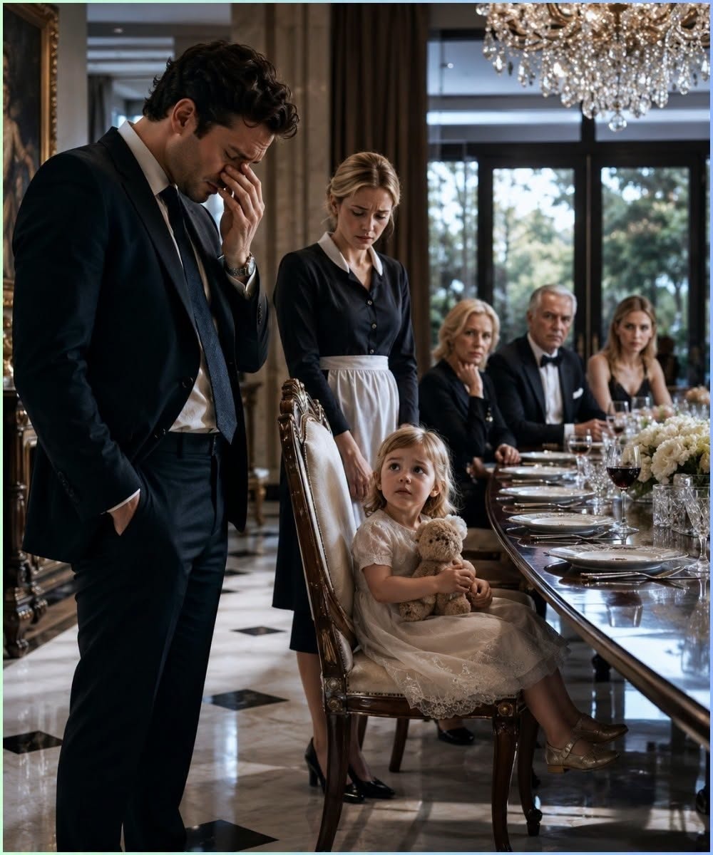 The Billionaire Boss Let His Maid’s Toddler Sit in His Dead Daughter’s Chair, but What Fell from Her Pocket Made Him Leave the Table in Tears