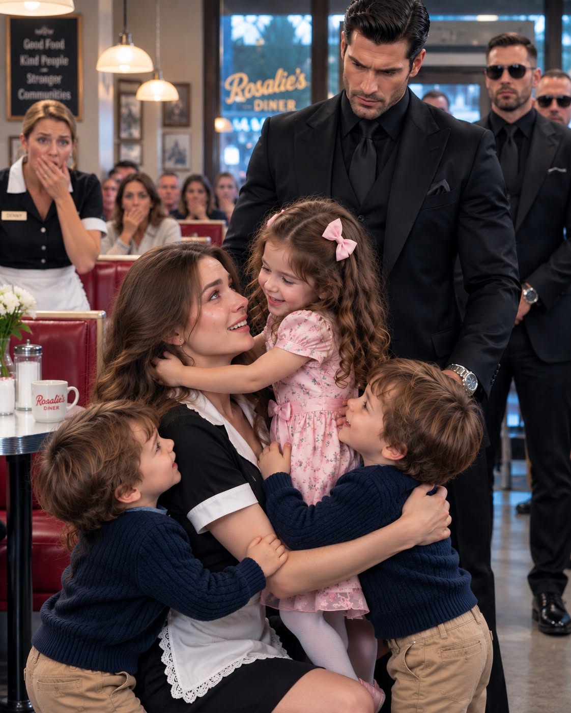 Three screaming babies suddenly stopped crying the instant they saw me. They reached for me, called me “Mama” in front of the most feared mafia boss in the state, and turned an entire diner silent. My manager mocked me for the babies I was told had died, everyone expected me to disappear for crossing a dangerous man, but no one knew the truth—the triplets staring at me had the same hazel eyes I remembered seeing in the mirror during my pregnancy.