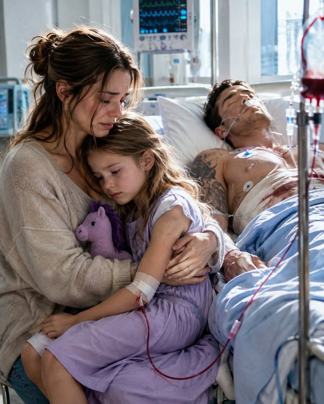 "Before sunrise, the most feared mafia boss in Chicago was supposed to be dead unless the hospital found blood rare enough to save him. And while doctors searched desperately, my eight-year-old daughter sat in the waiting room coloring a horse purple—completely unaware that the dying man had her exact blue eyes.