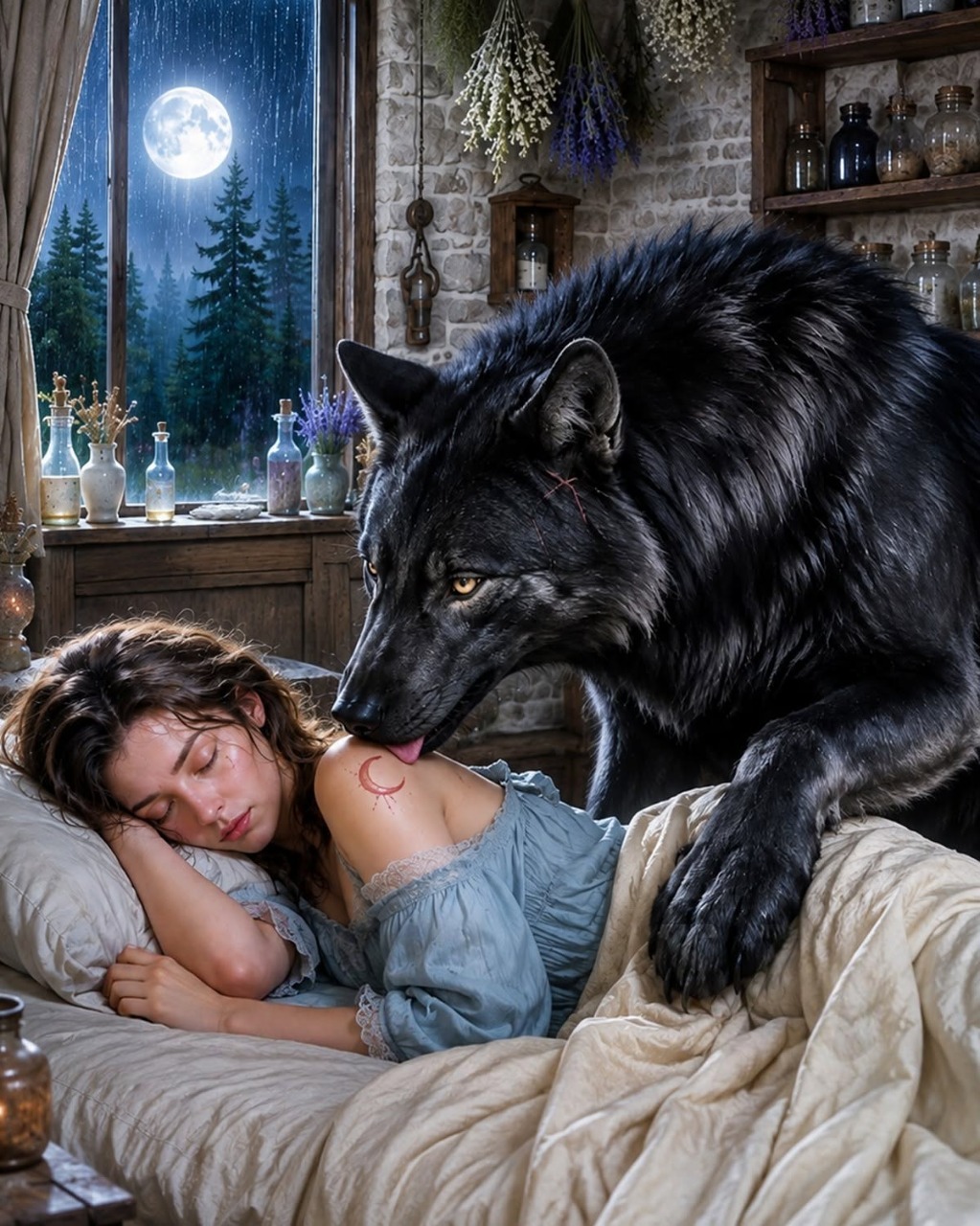 **THE ALPHA KING’S WOLF SECRETLY LICKED THE OMEGA’S WOUNDS EACH NIGHT — HE SWORE IT WAS “MEDICINE”… UNTIL SHE DISCOVERED WHO HE REALLY WAS**