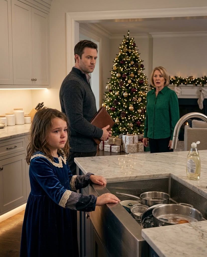 My mother made my seven-year-old daughter wash dishes while her cousins opened Christmas presents in front of the tree and when I found the folder hidden in my parents' cabinet, I realized this wasn't just about a missing gift.