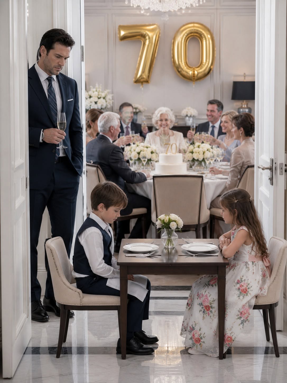 My Mother-in-Law Sent Her Grandchildren to the Back of the Room During a Family Dinner. Their Father Raised His Glass and Said, “In 20 Seconds, Everyone Will Know Why I’m Done Staying Silent.”