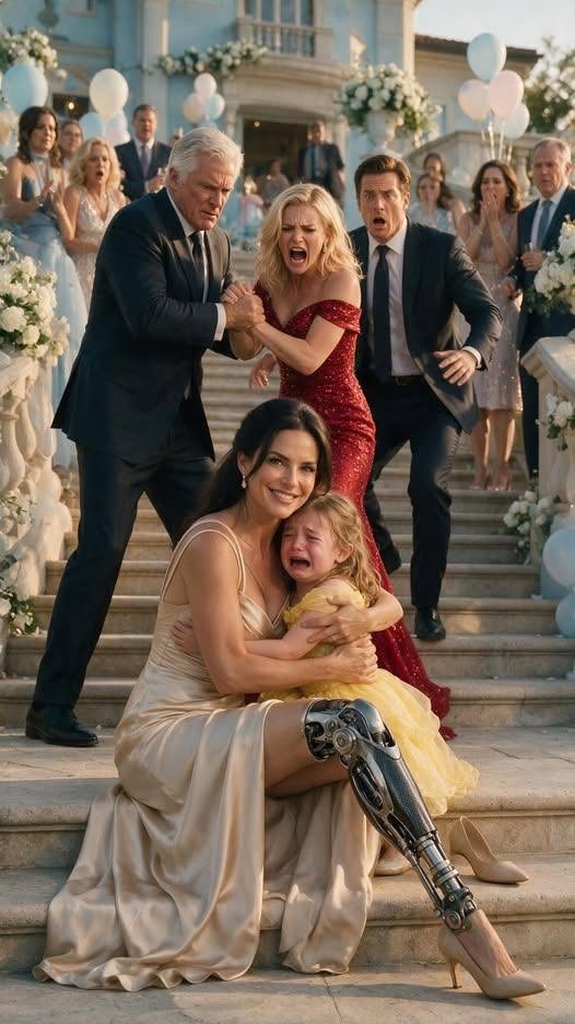 At my daughter's fifth birthday party, my husband’s mistress tied my five-year-old daughter to a pillar and tripped me down the stone stairs. She mocked me, snarling, "You're a cripple! What makes you think you can protect your daughter from me?" When I retaliated, my husband shielded her, calling me unhinged. Just then, my father walked in...