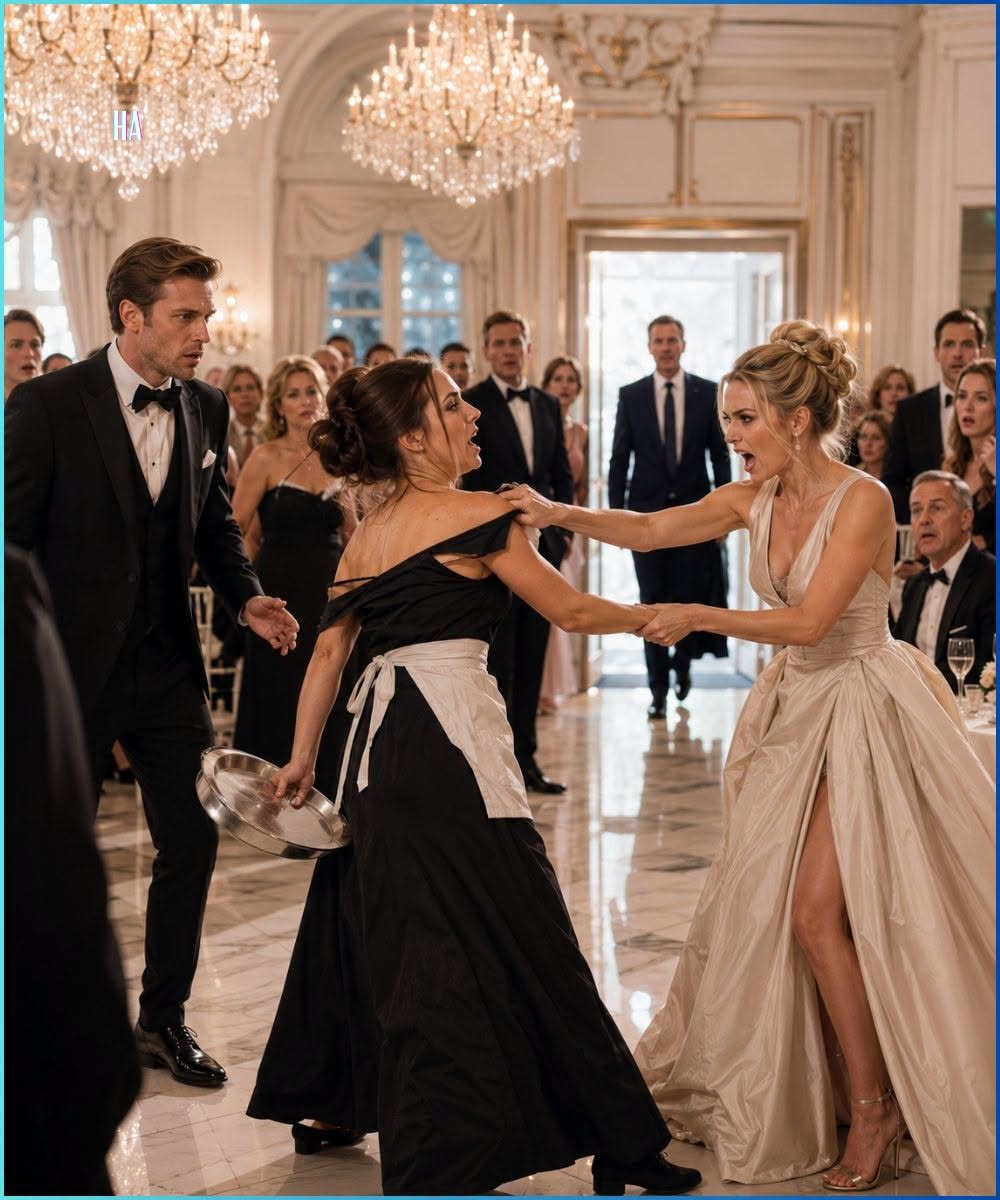 The CEO’s Fiancée Tore a Waitress’s Dress in Front of Everyone, Then the Man Who Walked In Made the Entire Ballroom Go Silent
