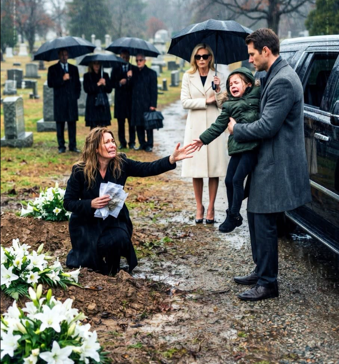At my parents’ funeral, my husband shoved divorce papers into my hand between two fresh graves, looked me in the eye, and said, "Sign them. You have no one left to protect you now." Then he took our daughter, buckled her into a wealthy woman’s SUV, and drove away.