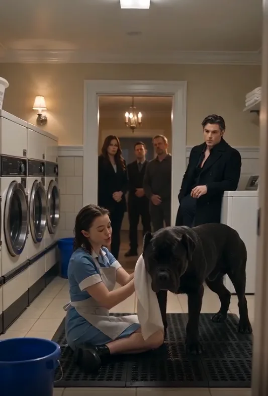 The Clumsy Maid Bathed the Mafia Boss’s Savage Dog, but When the Animal Chose Her, the Secrets Buried in His Mansion Began to Surface