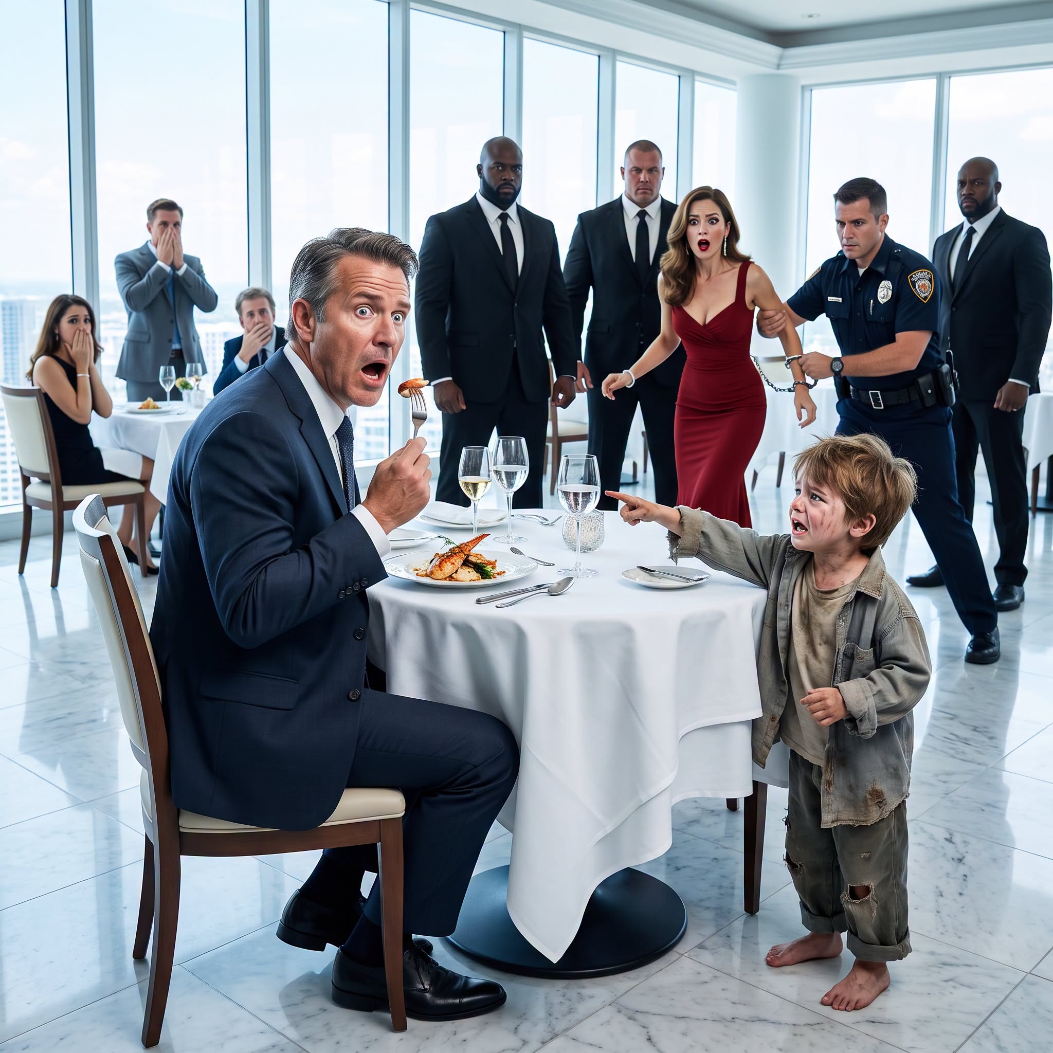 Part 3: I was halfway through lunch at one of the city's most exclusive restaurants when a barefoot little boy burst through the front doors screaming, "Don't trust her!"