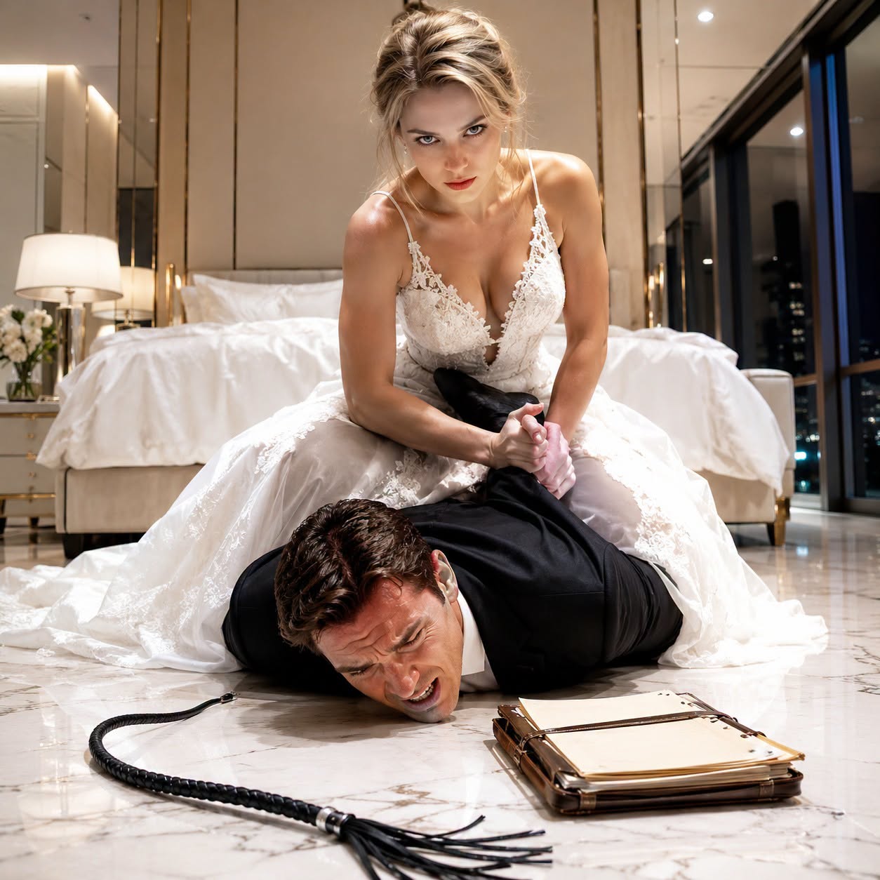 On our wedding night, my husband smirked, gripping a leather whip and a handwritten rulebook. “From now on, you obey every rule I make,” he said, certain he had married a helpless woman. I calmly slipped off my heels and raised my guard. What he didn’t know was that I held a first-degree black belt in karate. Ten seconds later, he was pinned to the floor, begging for mercy—and signing our annulment papers. - True Stories