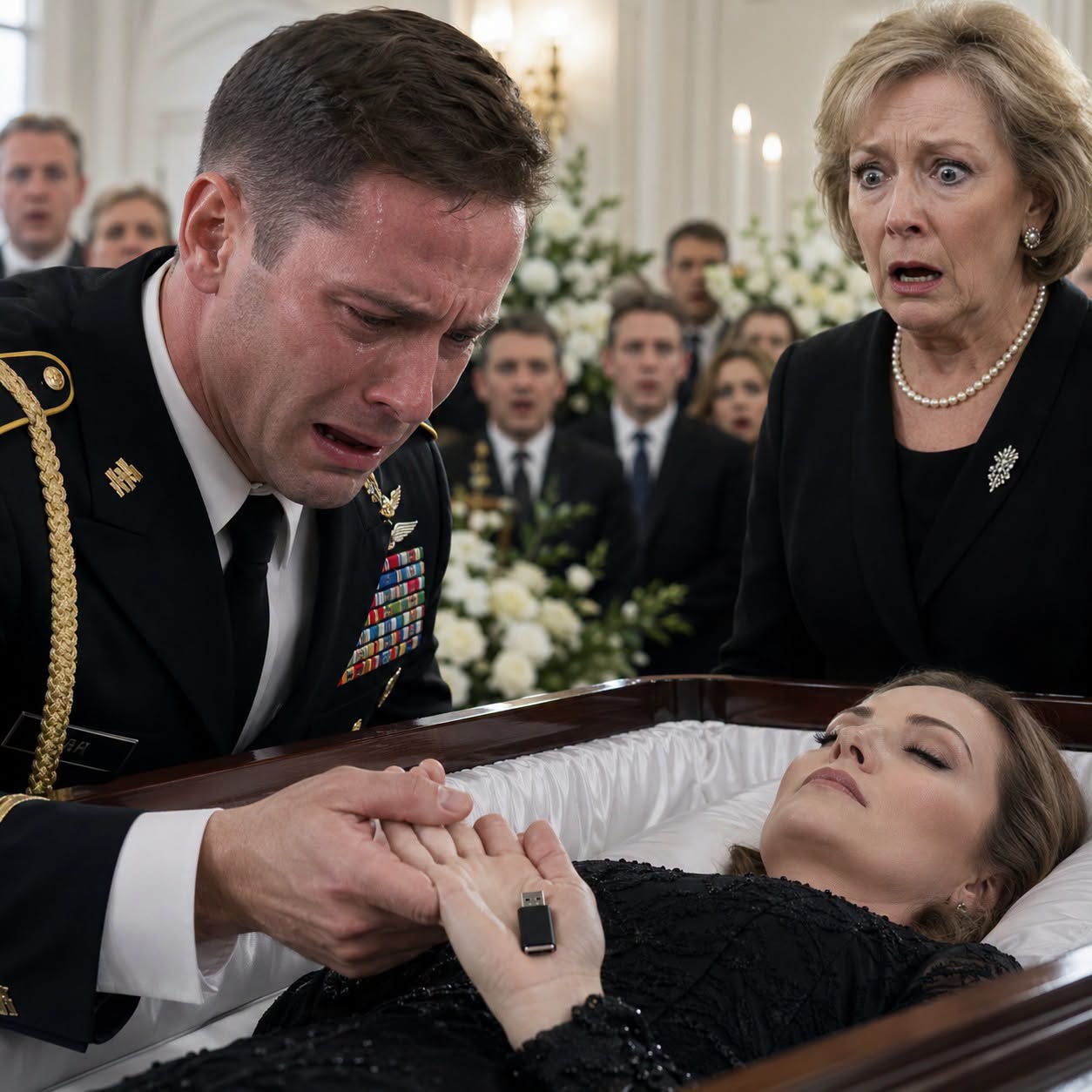 I returned home from military service, hoping to see my wife's smile. Instead, I found a coffin in the middle of the living room. "She died in childbirth..."