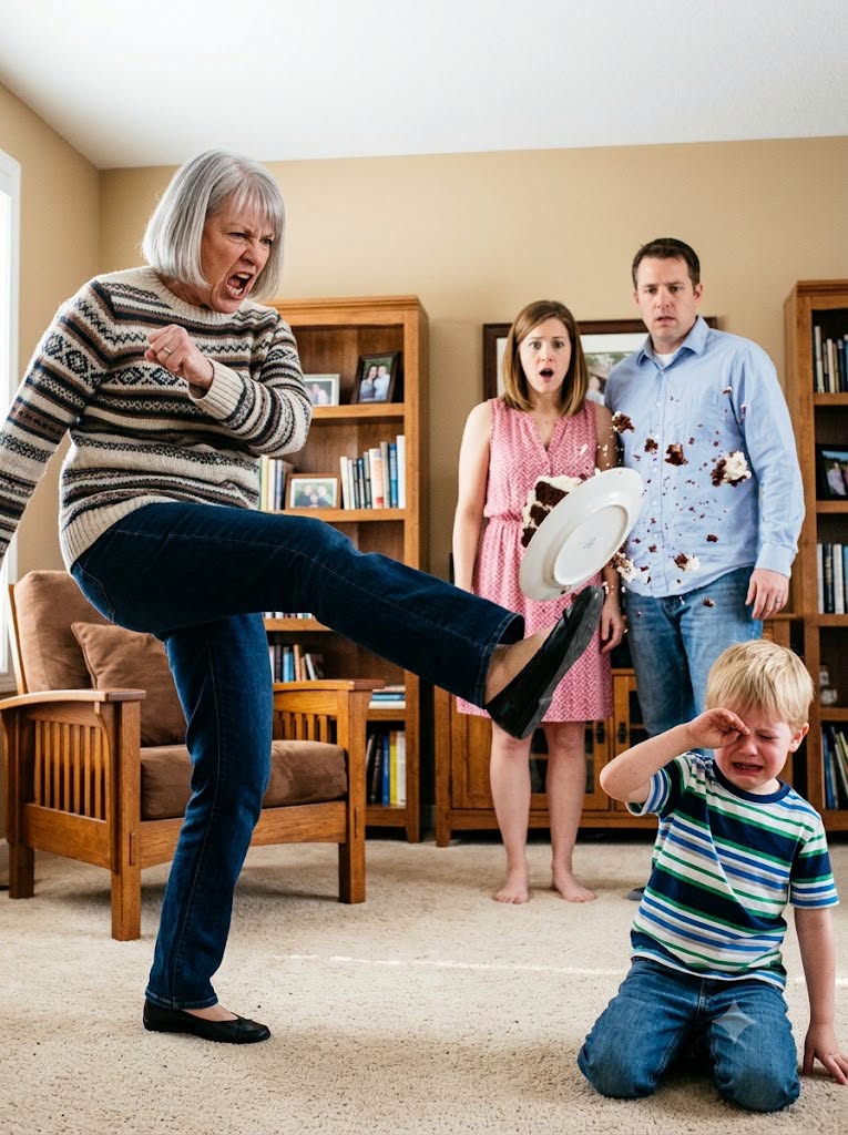My 4-Year-Old Son Brought A Pieces of The Homemade Cake to My Mother-in-Law in Front of 20 Relatives, and She K:ick:ed It Across the Patio, Saying, “Don’t Call Me Grandma.” I simply hugged my little boy and looked at my husband, never imagining that later that same afternoon we would end up at the hospital, where we would uncover something even worse.