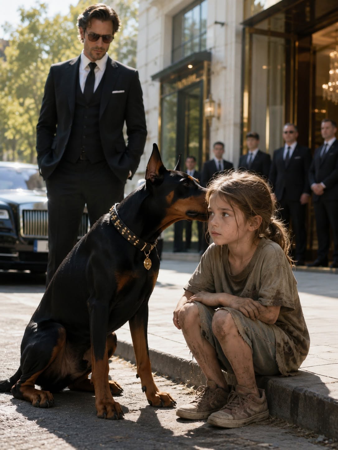 The Billionaire's Killer Dog Knelt Before a Starving Girl—Then She Whispered a Name That Left Everyone Frozen