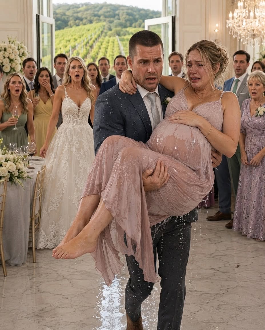 My water broke in the middle of my sister-in-law's lavish vineyard wedding, soaking the marble floor beneath my feet. "Please—call an ambulance," I gasped, but my mother-in-law hurried me into a nearby bathroom and closed the door behind me.