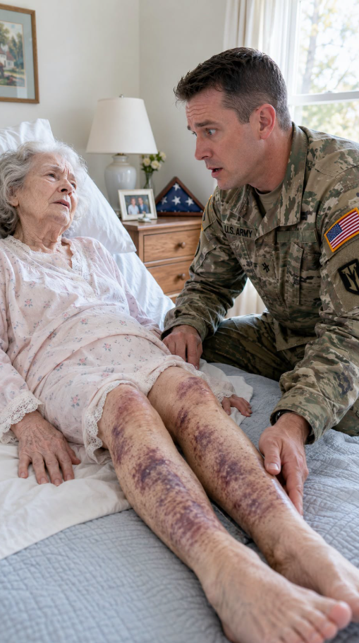 When I came home from deployment, my wife told the neighbors, “His mother has dementia—she hurts herself.” But I found Mom locked in a dark bedroom, fully lucid, with no phone and b:ruis she refused to explain. I smiled, pretended to believe my wife, and secretly recorded her boasting, “No one will trust that old woman.” The next morning, I drove her to the psychiatric evaluation she had arranged for Mom—and handed the doctor a different file.