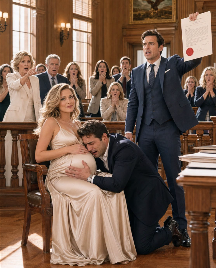 Mocking my 8-month pregnant body at our divorce hearing, my billionaire husband laughed. “You leave with nothing,” he sneered. His arrogant mistress giggled.