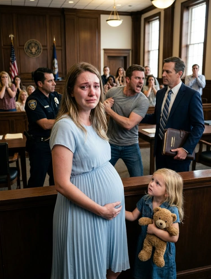 sdt-Eight months pregnant, I stood in divorce court and gave my husband the house, cars, money, and business shares because I thought surrendering everything was the only way to protect my unborn baby—but when his terrified 6-year-old daughter walked in with a teddy bear recorder, the bruise, blackmail, forged documents, stolen trust fund, and Grace’s hidden plan exposed the monster he had been behind every polished lie. - News
