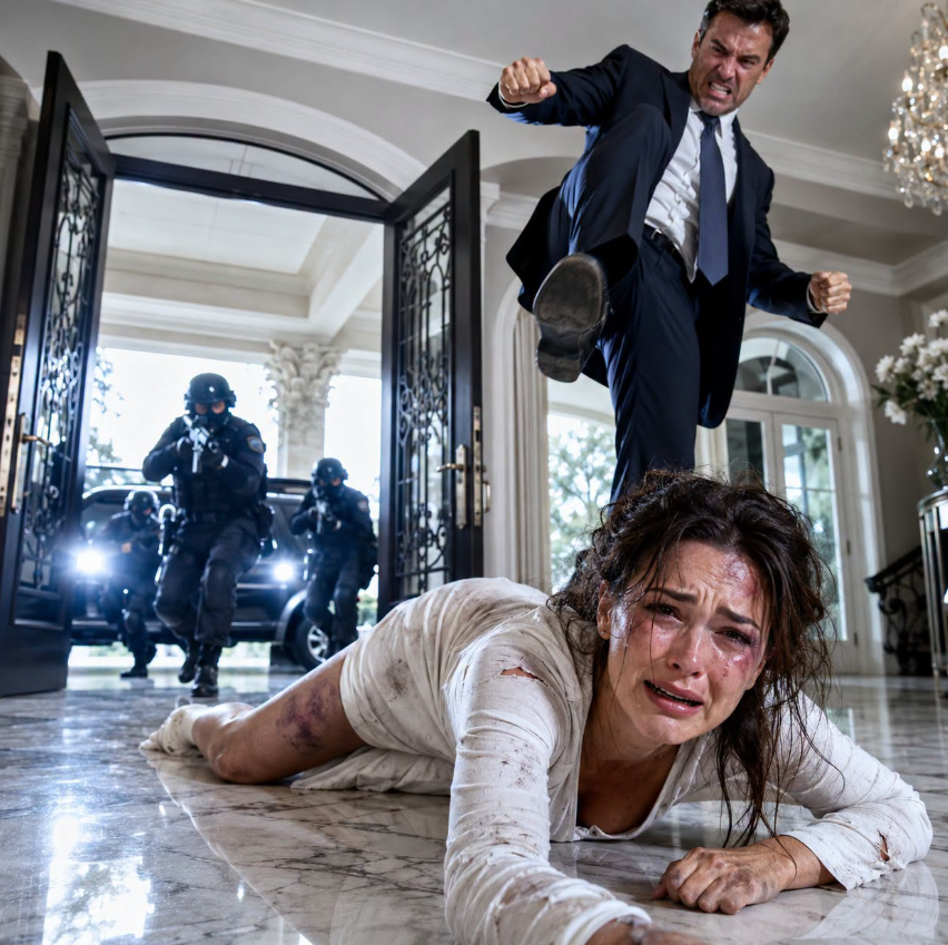My husband’s fist sent me crashing against the marble floor. “No one will ever believe you,” he sneered, calmly straightening his cufflinks. I tasted blood but refused to cry. Then headlights flooded the mansion windows. One black car became five, then ten, surrounding the estate. His smile vanished as armed men stepped out.... - True Stories
