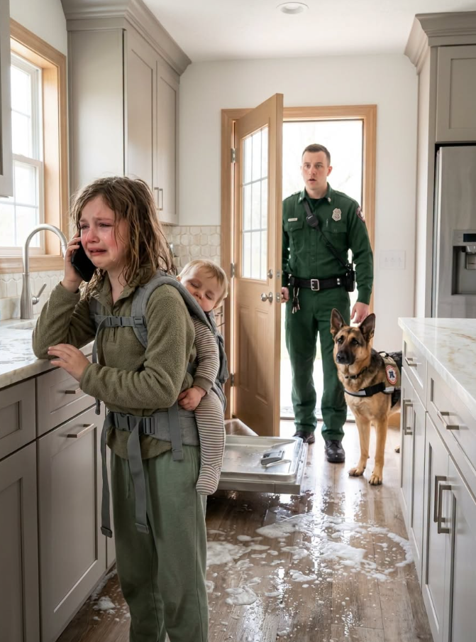 My daughter called me crying and said, “My back hurts, Daddy,” but when I opened the door I saw her carrying her 6-month-old brother and cleaning milk off the floor; I didn’t scream, I just checked the security cameras, and what came up next changed my marriage forever.