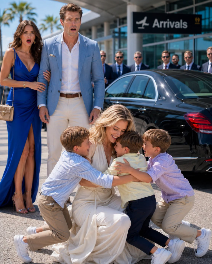 FULL STORY: My Billionaire Ex-Husband Sat Beside Me on a Flight Just to Humiliate Me—Then Three Little Boys Ran Out of a Bentley Calling Me “Mom”