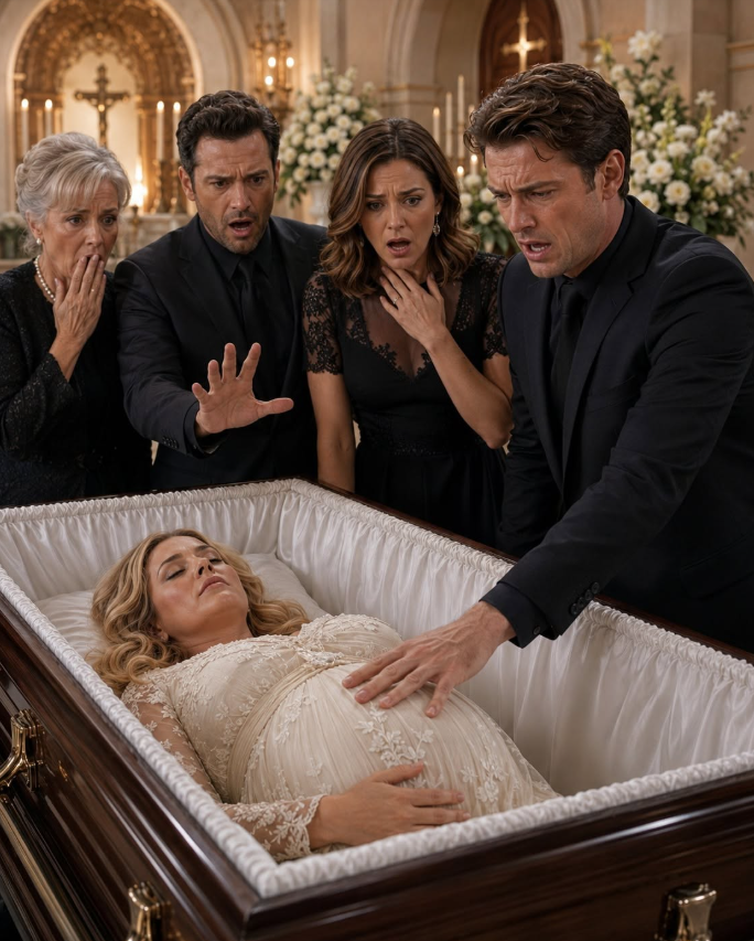 FULL STORY: They were seconds away from cremating my pregnant wife when I begged, “Open the coffin… just once.” Everyone looked at me like I had lost my mind—until something moved beneath her dress. My mother-in-law’s face drained of color. My brother-in-law immediately snapped, “Close it now.” But it was already too late. I had seen enough to understand the horrifying truth.