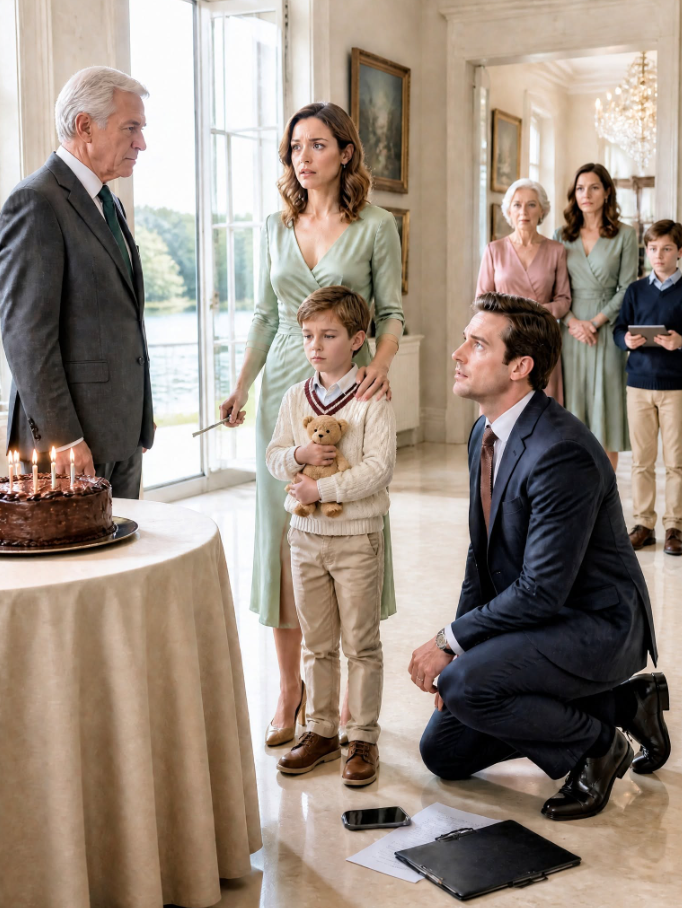 My husband severely punished our 7-year-old son on his own birthday just for asking for a cake, and his family casually said, "That's how he'll learn his lesson." They had no idea they messed with the wrong family. The moment my father found out, my husband’s phone started blowing up with notifications of frozen accounts and financial ruin. My dad lit 7 candles and left my husband with one question he could never answer...