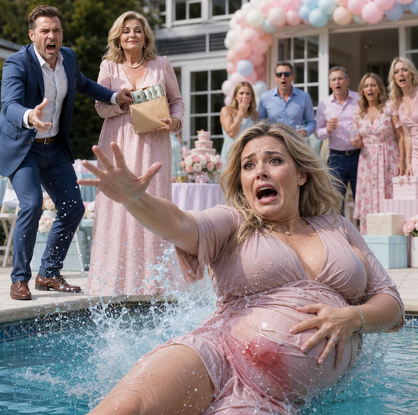 I’ll never forget my baby shower. Eight months pregnant, I watched my husband hand my entire $23,000 delivery fund to his mother—right in front of everyone. When I tried to stop him, he shouted, his family backed him, and in the chaos I lost my footing and fell into the pool. As I struggled to stay afloat, I looked down at my belly… and everything went cold. - True Stories