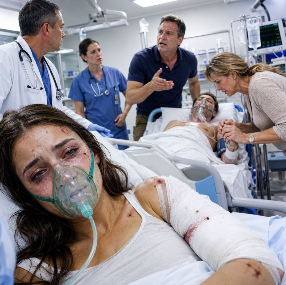 After my brother and I were rushed into surgery from the same crash, my parents pointed at my bed and ordered, “Save him first. She’s always been expendable.” My mother even whispered, “Take whatever he needs from her.” They thought I was unconscious—but I heard everything. Then a mysterious woman stormed in, revealed I was the hospital owner’s missing daughter, and by sunrise, my parents were arrested, disinherited, and begging me for mercy. - True Stories
