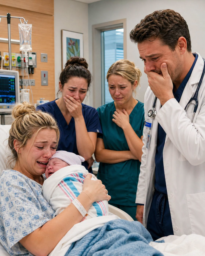 She walked into the hospital alone to give birth… and moments after her baby was born, the doctor looked at him and suddenly broke down in tears.