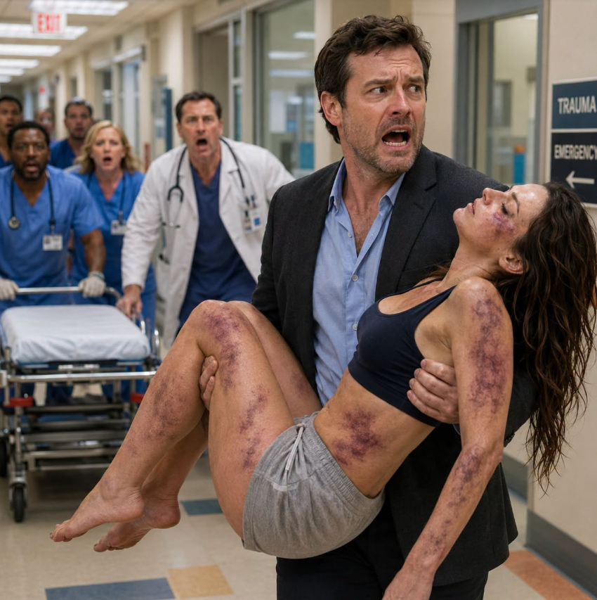 My husband believed he could carry me into the emergency room barely conscious and still keep lying the way he always did. “She slipped in the bathroom,” he said, pressing my hand tightly as a warning.